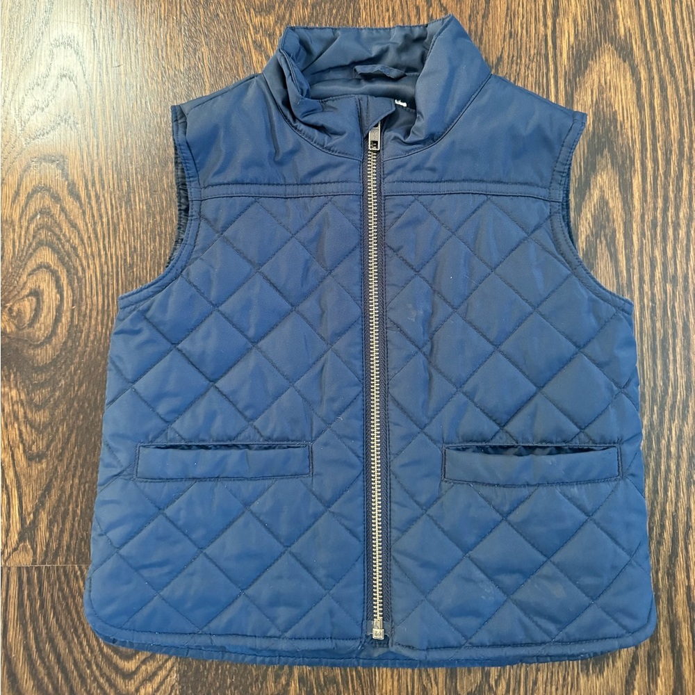 J Crew factory navy blue channel quilted vest size 3